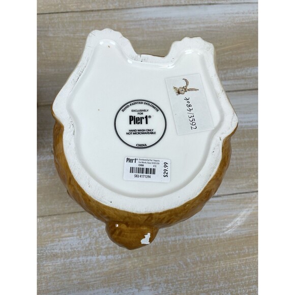 Pier 1 Bunny Rabbit Dolomite/ Ceramic Cookie Jar Canister Spring Easter READ - Picture 8 of 12